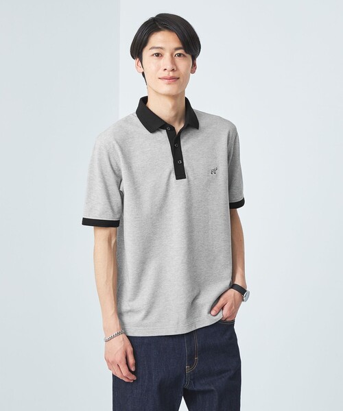 green label relaxing（グリーンレーベルリラクシング）の「【WEB限定】ドライクリーン 半袖 ポロシャツ -吸水速乾・抗菌-（ポロシャツ・メンズ・ブラック/オフホワイト/グレー/ダークグリーン/ライトグレー/ネイビー・S/M/L/XL/XXL）」の4枚目の写真