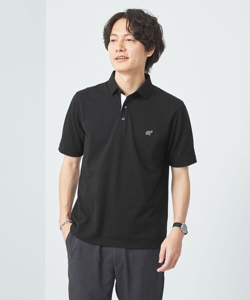 green label relaxing（グリーンレーベルリラクシング）の「【WEB限定】ドライクリーン 半袖 ポロシャツ -吸水速乾・抗菌-（ポロシャツ・メンズ・ブラック/オフホワイト/グレー/ダークグリーン/ライトグレー/ネイビー・S/M/L/XL/XXL）」の3枚目の写真