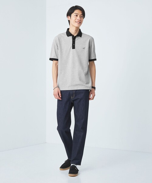 green label relaxing（グリーンレーベルリラクシング）の「【WEB限定】ドライクリーン 半袖 ポロシャツ -吸水速乾・抗菌-（ポロシャツ・メンズ・ブラック/オフホワイト/グレー/ダークグリーン/ライトグレー/ネイビー・S/M/L/XL/XXL）」の7枚目の写真