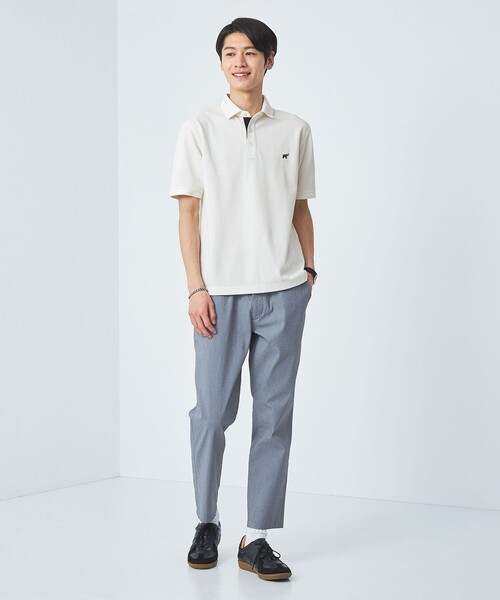 green label relaxing（グリーンレーベルリラクシング）の「【WEB限定】ドライクリーン 半袖 ポロシャツ -吸水速乾・抗菌-（ポロシャツ・メンズ・ブラック/オフホワイト/グレー/ダークグリーン/ライトグレー/ネイビー・S/M/L/XL/XXL）」の8枚目の写真