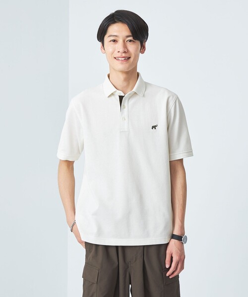 green label relaxing（グリーンレーベルリラクシング）の「【WEB限定】ドライクリーン 半袖 ポロシャツ -吸水速乾・抗菌-（ポロシャツ・メンズ・ブラック/オフホワイト/グレー/ダークグリーン/ライトグレー/ネイビー・S/M/L/XL/XXL）」の9枚目の写真