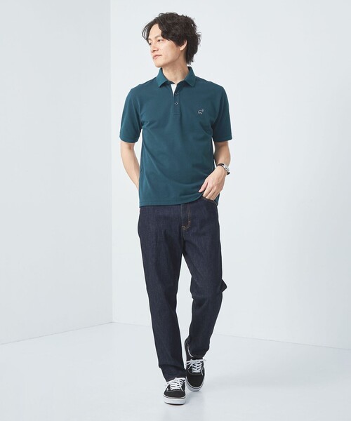 green label relaxing（グリーンレーベルリラクシング）の「【WEB限定】ドライクリーン 半袖 ポロシャツ -吸水速乾・抗菌-（ポロシャツ・メンズ・ブラック/オフホワイト/グレー/ダークグリーン/ライトグレー/ネイビー・S/M/L/XL/XXL）」の15枚目の写真