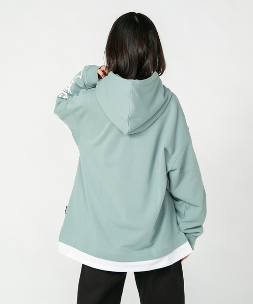 KANGOL(カンゴール)の「【KANGOL/カンゴール】 フェイクレイヤード 袖プリント ビッグシルエット 裏毛フーディー プルオーバーパーカー(パーカー・メンズ・ブラック/グレー/ライトグリーン・X-LARGE/MEDIUM/LARGE)」の7枚目の写真