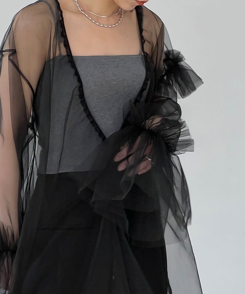 ★セール♪★BCBGMAXAZRIA チュールフリルガウン★ セール】'日本製' チュール フリル ボリュームガウン chwj24s05