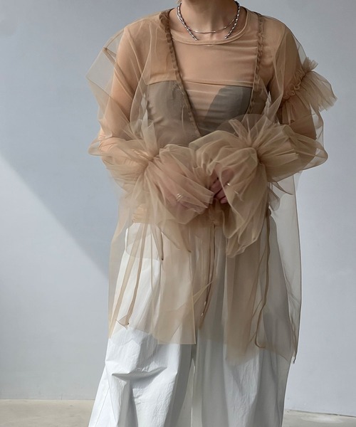 MAISON CHUCLLA（メゾンチュクラ）の「'日本製' チュール フリル ボリュームガウン chwj24s05（その他トップス・レディース・ブラック/ベージュ・FREE）」の21枚目の写真