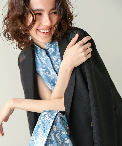 Bou Jeloud(ブージュルード)の「ダブルテーラーメッシュジャケット(テーラードジャケット・レディース・ブラック・38)」の12枚目の写真