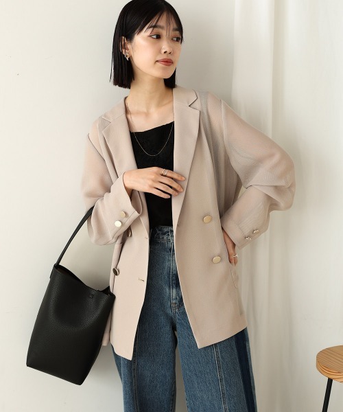 Bou Jeloud(ブージュルード)の「ダブルテーラーメッシュジャケット(テーラードジャケット・レディース・ブラック・38)」の17枚目の写真