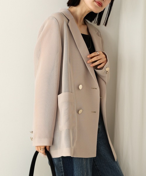 Bou Jeloud(ブージュルード)の「ダブルテーラーメッシュジャケット(テーラードジャケット・レディース・ブラック・38)」の21枚目の写真