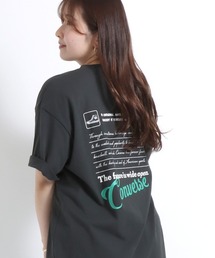 CONVERSE(コンバース)ブランドロゴバックプリント半袖Tシャツ レディース