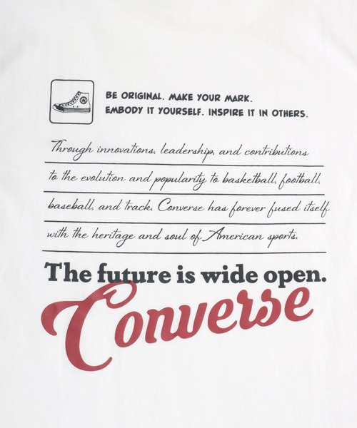 CONVERSE（コンバース）の「CONVERSE（コンバース）ブランドロゴバックプリント半袖Tシャツ レディース（Tシャツ/カットソー・レディース・ネイビー/スミクロ/イエロー/オフホワイト・M/L）」の8枚目の写真