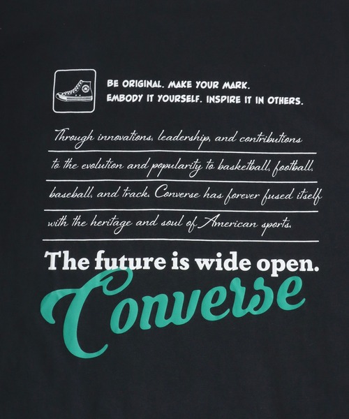 CONVERSE（コンバース）の「CONVERSE（コンバース）ブランドロゴバックプリント半袖Tシャツ レディース（Tシャツ/カットソー・レディース・ネイビー/スミクロ/イエロー/オフホワイト・M/L）」の12枚目の写真