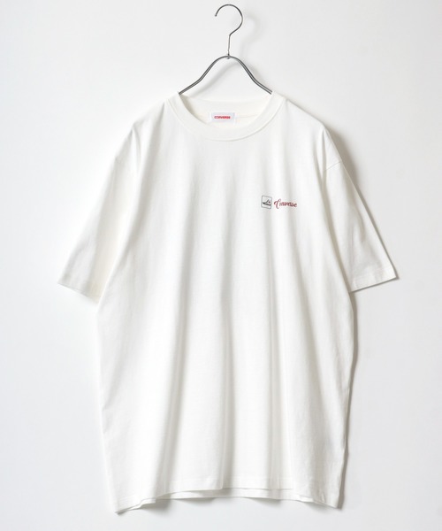 CONVERSE（コンバース）の「CONVERSE（コンバース）ブランドロゴバックプリント半袖Tシャツ レディース（Tシャツ/カットソー・レディース・ネイビー/スミクロ/イエロー/オフホワイト・M/L）」の5枚目の写真