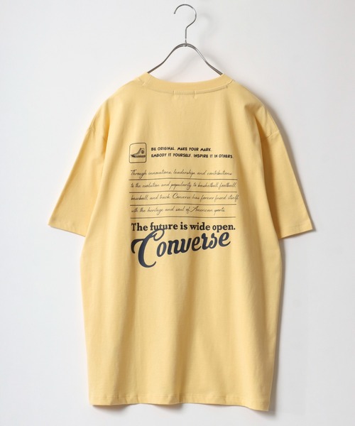 CONVERSE（コンバース）の「CONVERSE（コンバース）ブランドロゴバックプリント半袖Tシャツ レディース（Tシャツ/カットソー・レディース・ネイビー/スミクロ/イエロー/オフホワイト・M/L）」の18枚目の写真
