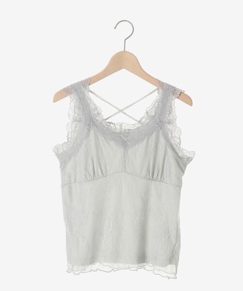 MAJESTIC LEGON（マジェスティックレゴン）の「レースクロスホルタータンク（タンクトップ・レディース・ブラック/アイボリー/ライトグレー/オフホワイト・MEDIUM）」の11枚目の写真