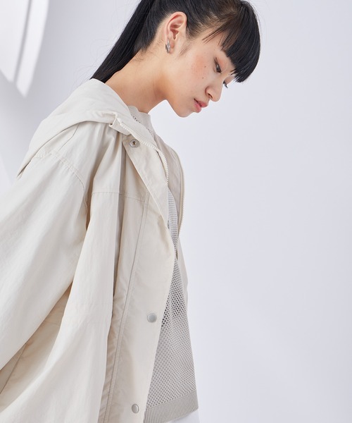 NERGY（ナージー）の「フード付きシャツロングコート（その他アウター・レディース・ブラック/グリーン/キナリ・M）」の9枚目の写真