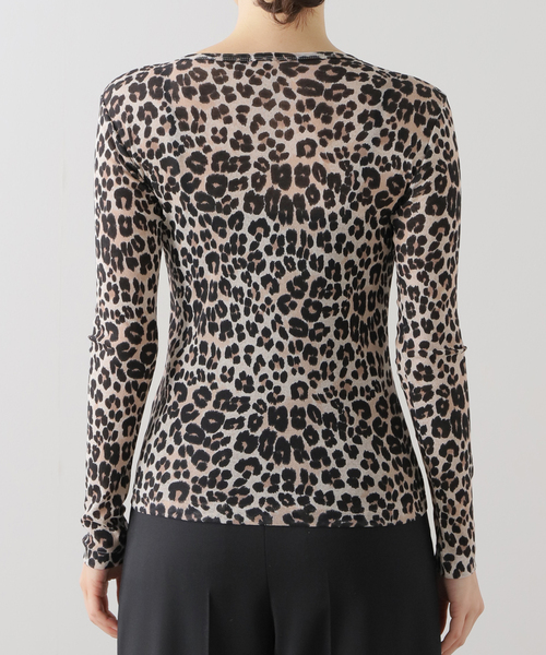 セール】レオパード シアーコットンカーディガン（カーディガン