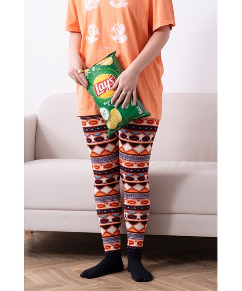 Healthknit（ヘルスニット）の「【 HealthKnit / ヘルスニット 】 幾何学模様 総柄 ネイティブ レギンス SIP #4223（レギンス/スパッツ・レディース・ブルー/ピンク/オレンジ・M/L）」の3枚目の写真