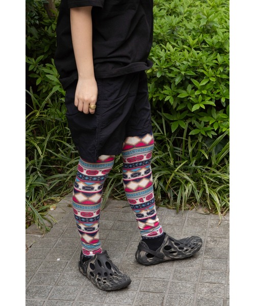 Healthknit（ヘルスニット）の「【 HealthKnit / ヘルスニット 】 幾何学模様 総柄 ネイティブ レギンス SIP #4223（レギンス/スパッツ・レディース・ブルー/ピンク/オレンジ・M/L）」の8枚目の写真