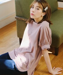「あまラク」ボリュームパフスリーブカットソーチュニック