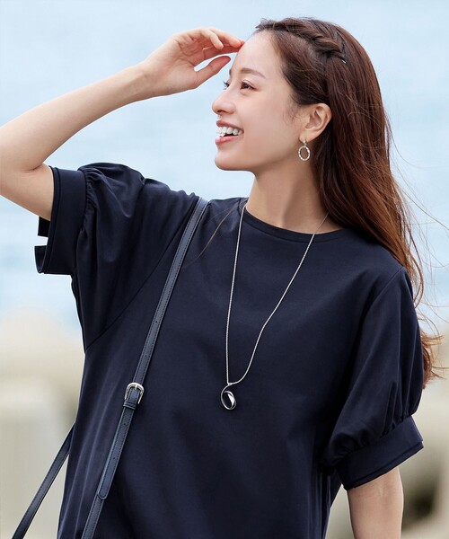 Tiaclasse(ティアクラッセ)の「「あまラク」ボリュームパフスリーブカットソーチュニック(Tシャツ/カットソー・レディース・ピンク系その他/ブルー/ネイビー/グレー・XL/XXL)」の10枚目の写真