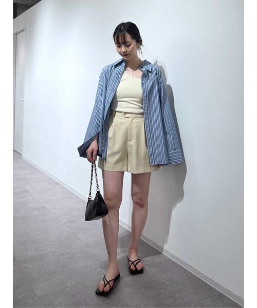 FREE'S MART（フリーズマート）の「◆ワンショルダーカップ付きテレコタンク(カップ取り外し可)（タンクトップ・レディース・ブラック/ブルー/ホワイト・FREE）」の17枚目の写真