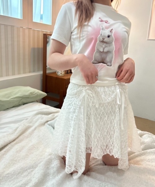 ipugo(イプゴ)の「ipugo/イプゴ レースアシメミ ニスカート(スカート・レディース・ピンク/ホワイト・FREE)」の15枚目の写真