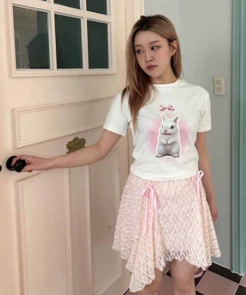 ipugo(イプゴ)の「ipugo/イプゴ レースアシメミ ニスカート(スカート・レディース・ピンク/ホワイト・FREE)」の12枚目の写真