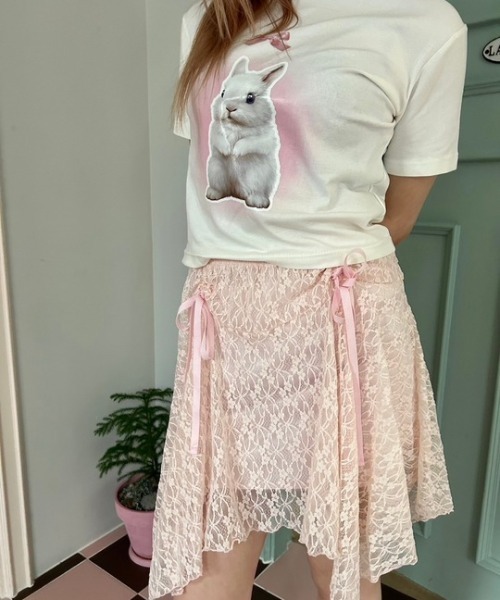 ipugo(イプゴ)の「ipugo/イプゴ レースアシメミ ニスカート(スカート・レディース・ピンク/ホワイト・FREE)」の11枚目の写真