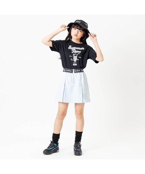 algy(アルジー)の「【接触冷感・吸水速乾】サマードリンクプリントT(Tシャツ/カットソー・キッズ・オフホワイト/サックスブルー/ブラック・X-SMALL/XX-SMALL/SMALL/MEDIUM)」の6枚目の写真