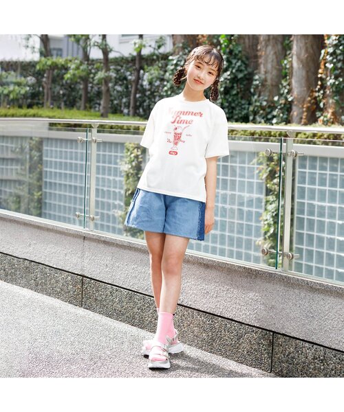 algy(アルジー)の「【接触冷感・吸水速乾】サマードリンクプリントT(Tシャツ/カットソー・キッズ・オフホワイト/サックスブルー/ブラック・X-SMALL/XX-SMALL/SMALL/MEDIUM)」の8枚目の写真