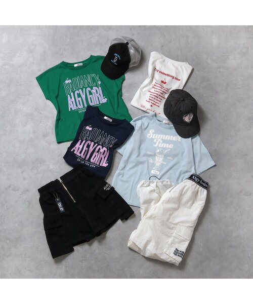 algy(アルジー)の「【接触冷感・吸水速乾】サマードリンクプリントT(Tシャツ/カットソー・キッズ・オフホワイト/サックスブルー/ブラック・X-SMALL/XX-SMALL/SMALL/MEDIUM)」の13枚目の写真