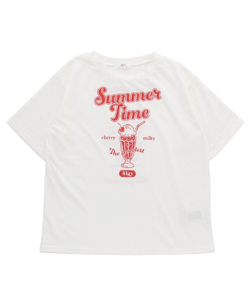 algy(アルジー)の「【接触冷感・吸水速乾】サマードリンクプリントT(Tシャツ/カットソー・キッズ・オフホワイト/サックスブルー/ブラック・X-SMALL/XX-SMALL/SMALL/MEDIUM)」の19枚目の写真