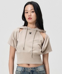 新品❤️WOOALONG ボレロフーディー　ウアロン WOOALONG｜ウアロン（レディース）のカーディガン/ボレロ（ワン