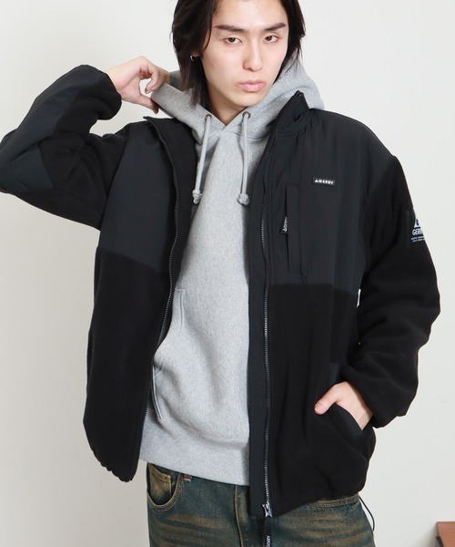 GERRY(ジェリー)の「【GERRY/ジェリー】裏地付き 切替フリースナイロンジャケット(ナイロンジャケット・メンズ・ブラック/アイボリー/グレー/オートミール/パープル/ブルー・LL/L/M)」の3枚目の写真