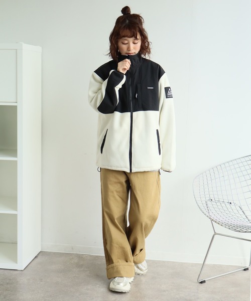 GERRY(ジェリー)の「【GERRY/ジェリー】裏地付き 切替フリースナイロンジャケット(ナイロンジャケット・メンズ・ブラック/アイボリー/グレー/オートミール/パープル/ブルー・LL/L/M)」の14枚目の写真