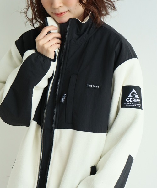 GERRY(ジェリー)の「【GERRY/ジェリー】裏地付き 切替フリースナイロンジャケット(ナイロンジャケット・メンズ・ブラック/アイボリー/グレー/オートミール/パープル/ブルー・LL/L/M)」の13枚目の写真