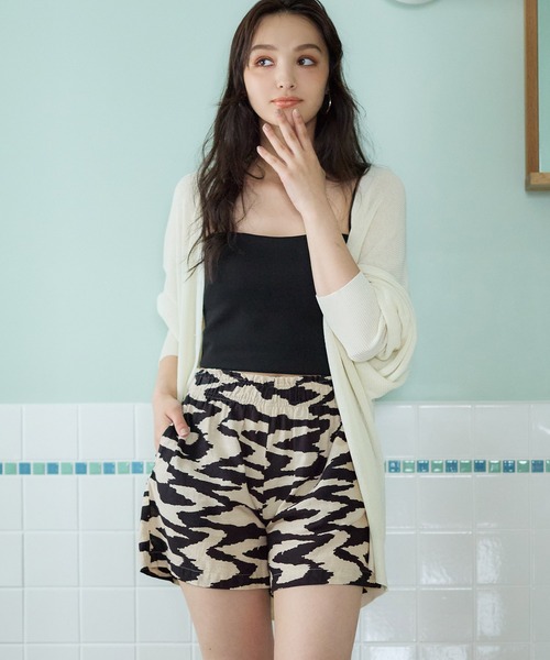 CFIERCE カラフル動物柄ショートパンツ CFIERCE カラフル動物柄ショートパンツ