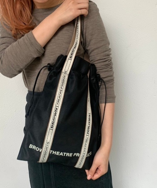 THEATRE PRODUCTS（シアタープロダクツ）の「BROWNテープメッシュトートバッグ（トートバッグ・レディース・ブラック/ベージュ・FREE）」の4枚目の写真