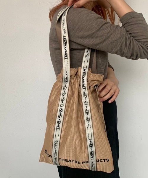 THEATRE PRODUCTS（シアタープロダクツ）の「BROWNテープメッシュトートバッグ（トートバッグ・レディース・ブラック/ベージュ・FREE）」の5枚目の写真