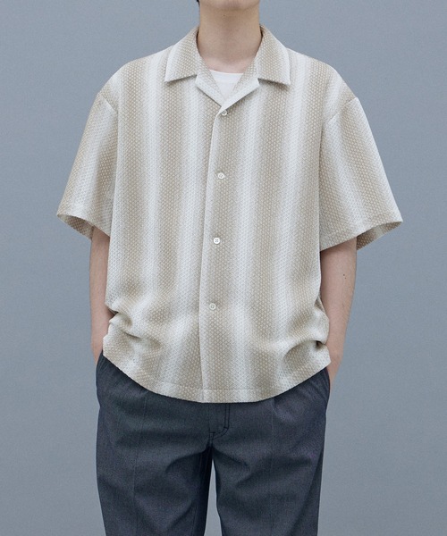 UNITED TOKYO（ユナイテッドトウキョウ）の「ラッセルアソートオープンカラーシャツ（シャツ/ブラウス・メンズ・ベージュ/ネイビー・1/2）」の16枚目の写真