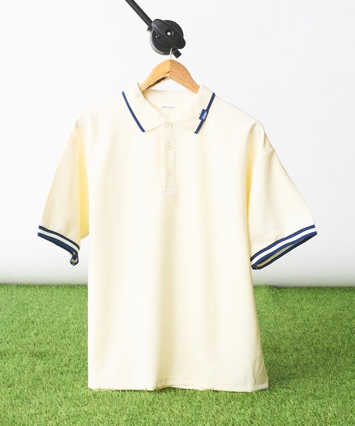 Adoon plain（アドーンプレーン）の「ステッチピスネームポロシャツ（ポロシャツ・メンズ・ブラック/オフホワイト・MEDIUM/LARGE）」の7枚目の写真