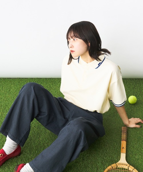 Adoon plain（アドーンプレーン）の「ステッチピスネームポロシャツ（ポロシャツ・メンズ・ブラック/オフホワイト・MEDIUM/LARGE）」の22枚目の写真