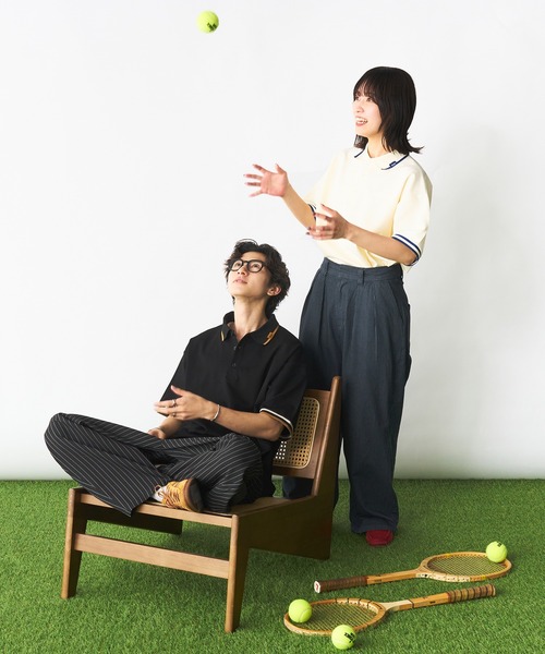 Adoon plain（アドーンプレーン）の「ステッチピスネームポロシャツ（ポロシャツ・メンズ・ブラック/オフホワイト・MEDIUM/LARGE）」の13枚目の写真