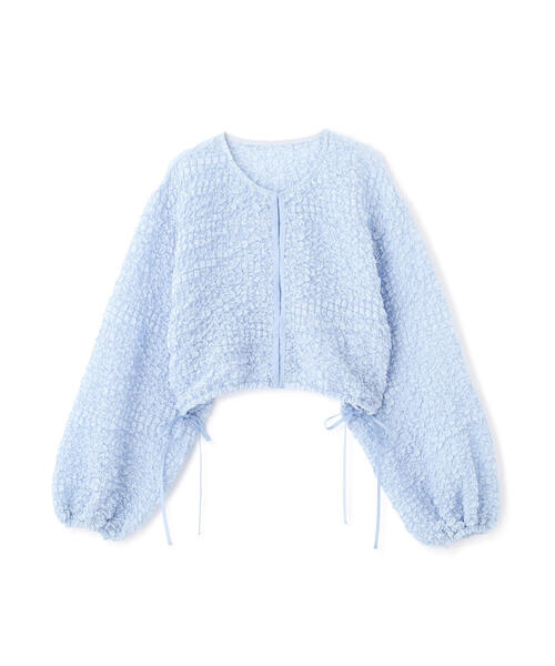 FREE'S MART（フリーズマート）の「ぽこぽこシアーブルゾン（カーディガン/ボレロ・レディース・ブルー/ブラック/ホワイト・FREE）」の6枚目の写真