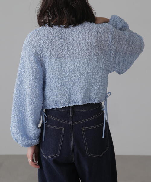 FREE'S MART（フリーズマート）の「ぽこぽこシアーブルゾン（カーディガン/ボレロ・レディース・ブルー/ブラック/ホワイト・FREE）」の16枚目の写真