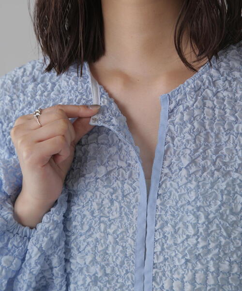 FREE'S MART（フリーズマート）の「ぽこぽこシアーブルゾン（カーディガン/ボレロ・レディース・ブルー/ブラック/ホワイト・FREE）」の18枚目の写真