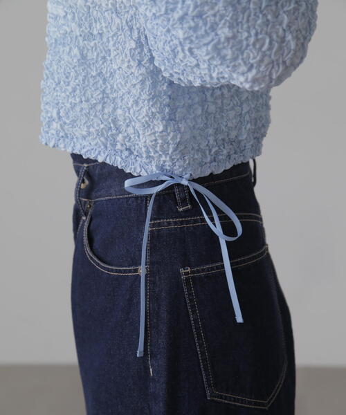 FREE'S MART（フリーズマート）の「ぽこぽこシアーブルゾン（カーディガン/ボレロ・レディース・ブルー/ブラック/ホワイト・FREE）」の22枚目の写真