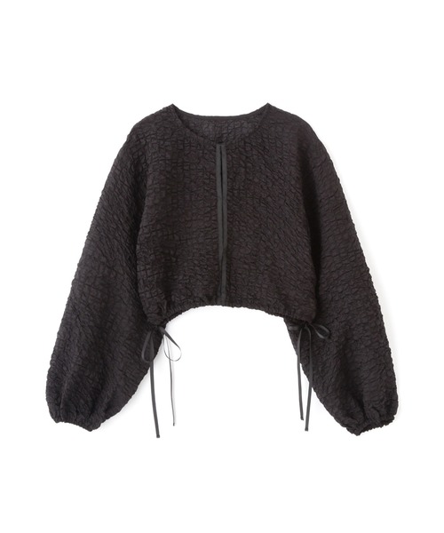 FREE'S MART（フリーズマート）の「ぽこぽこシアーブルゾン（カーディガン/ボレロ・レディース・ブルー/ブラック/ホワイト・FREE）」の4枚目の写真