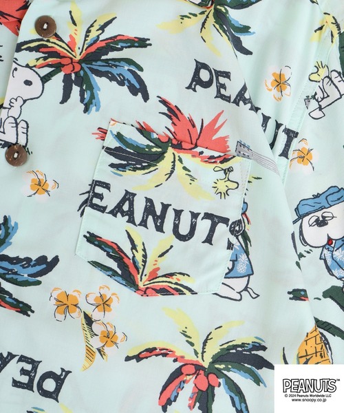 PEANUTS（ピーナッツ）の「PEANUTS アロハシャツ（シャツ/ブラウス・メンズ・ナチュラル/ブラック系その他/グリーン系その他/オレンジ/ブルー/ネイビー/ホワイト/レッド・LL/M/L）」の15枚目の写真