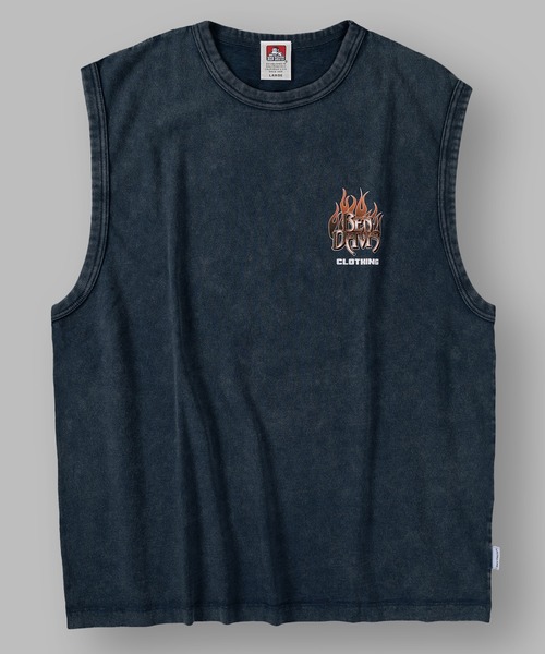 BEN DAVIS(ベンデイビス)の「【BENDAVIS/ベンデイビス】FLAME LOGO SLEEVELESS TEE/ヴィンテージ グラフィックデザイン ノースリーブTシャツ オーバーサイズ(タンクトップ・メンズ・カーキ/ネイビー/ブラック・M/L/XL)」の8枚目の写真